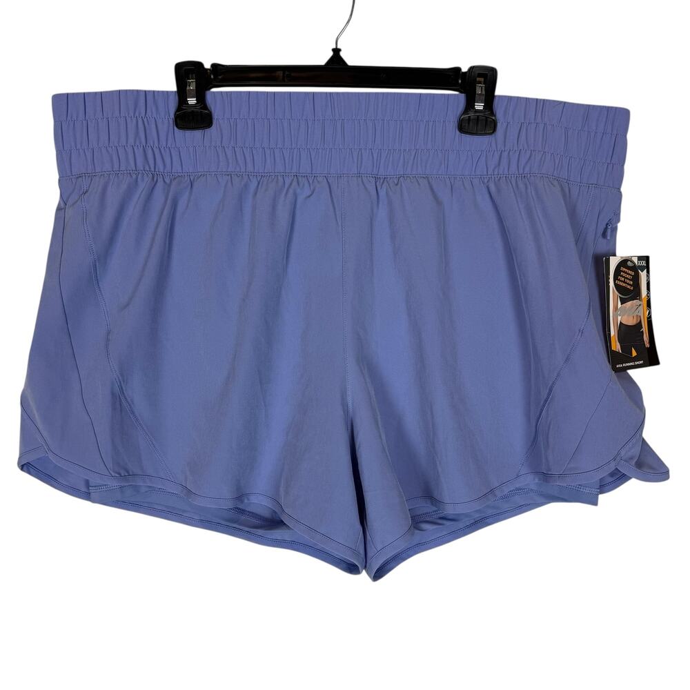 Avia Running Shorts‎ Womens 3XL (22) Purple Elastic Waist Zipper Pockets Pull On